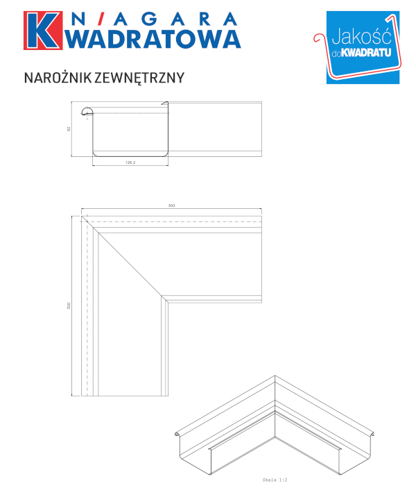 widok zewnętrznego narożnika projekt