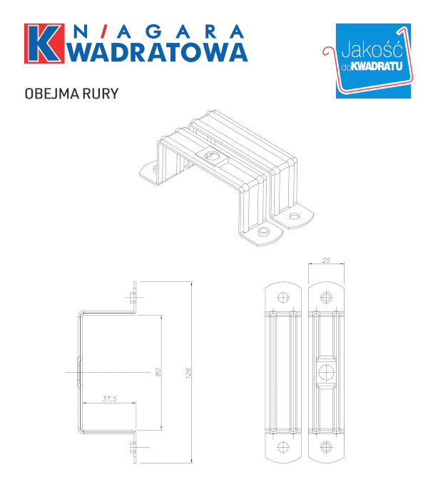 widok projektowy obejmy rury