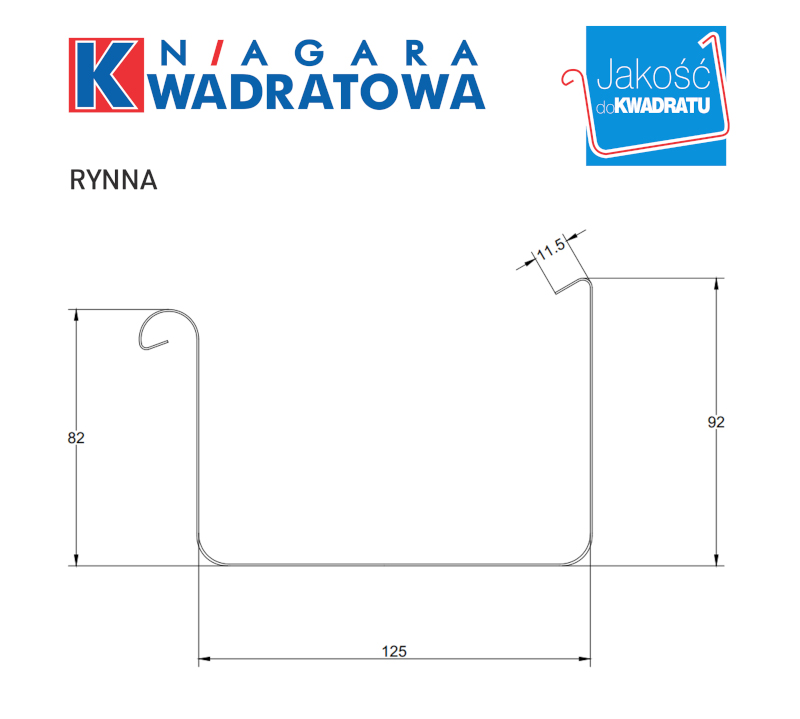 widok projektowy rynny