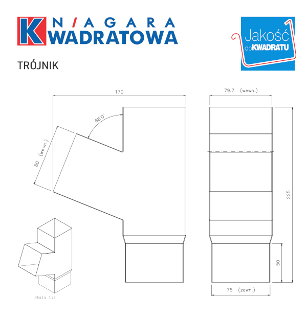 widok projektowy trójnika